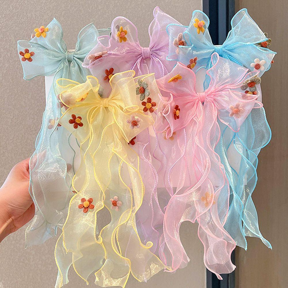 Kẹp Tóc Nơ Ruy Băng Dài 15H Xinh Xắn Cho Bé Gái