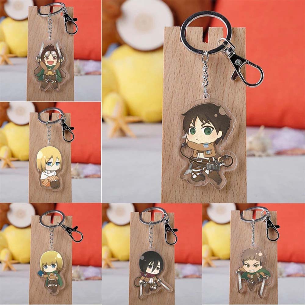 ALLGOODS Creative Attack on Titan Keychain Bag Pendant Gift Double Sided Anime Attack on Titan Car Key Holder Car Key Rings For Men Women Kid Key Rings Special Car Interior Accessories Acrylic