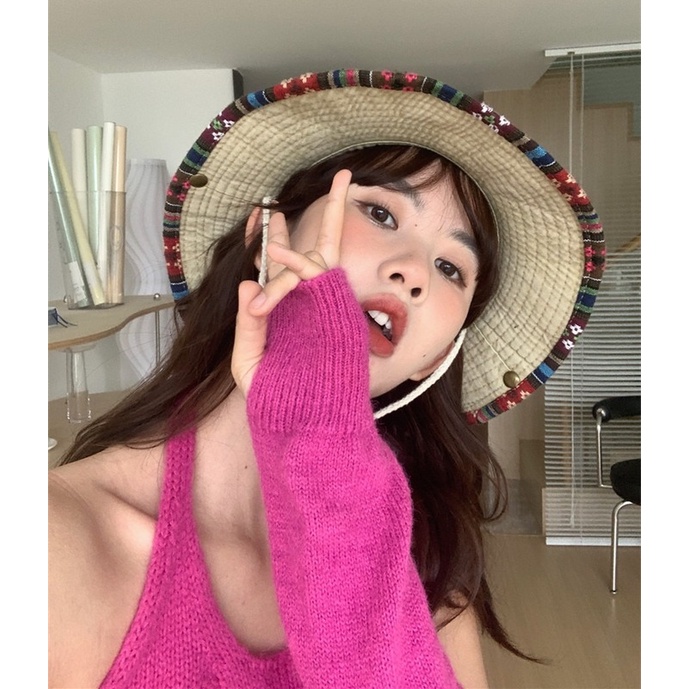 Mũ Cao Bồi denim Che Nắng Ngoài Trời Phong Cách vintage