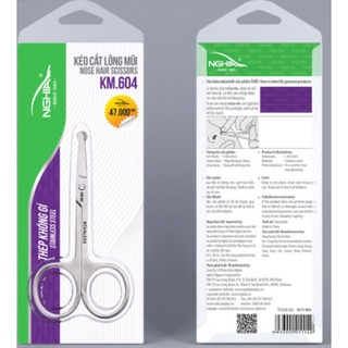 Kéo cắt lông mũi Kềm Nghĩa KM.604, kéo cắt lông mũi