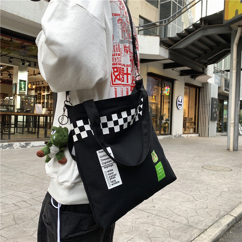 Túi vải canvas đeo vai đơn giản phong cách Nhật Hàn cho nam Túi Thư