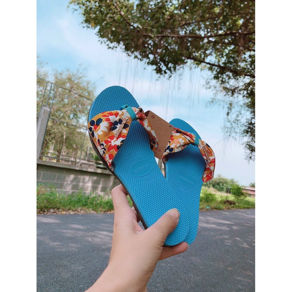 Dép kẹp  cao su ép, tông Thái Havaianas mẫu Nơ d132- Lululola