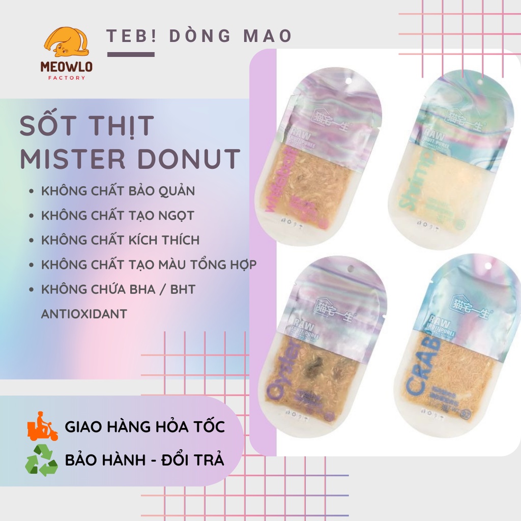 Soup thịt tươi cao cấp thưởng cho mèo MISTER DONUT | TEB! 🦄HỎA TỐC🦄 dinh dưỡng vượt trội, chất lượng cao