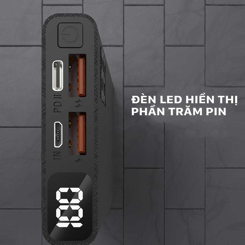 Sạc Dự Phòng Siêu Nhanh 22.5W Sendem PH03 10000mAh  Có Led Báo Phần Trăm Pin, Dung Lượng Cao PH03