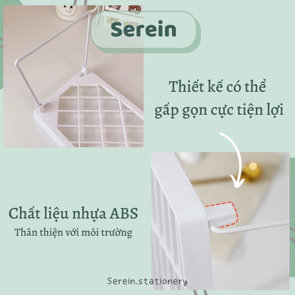 Kệ nhựa mini kệ mini để bàn kệ decor bàn học tiện lợi SEREIN văn phòng phẩm hàn quốc