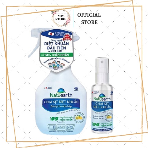 Xịt diệt khuẩn Natuearth , xịt khuẩn tay an toàn,thành phần thiên nhiên chai 410ml
