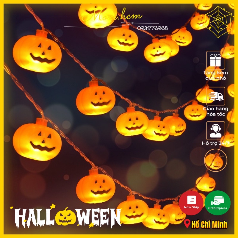 [ HCM ] ĐÈN LED DÂY HALLOWEEN MẪU MỚI 2022 BÍ NGÔ dùng trang trí DECOR trong nhà , ban công, ngoài trời dịp lễ hội MOXI