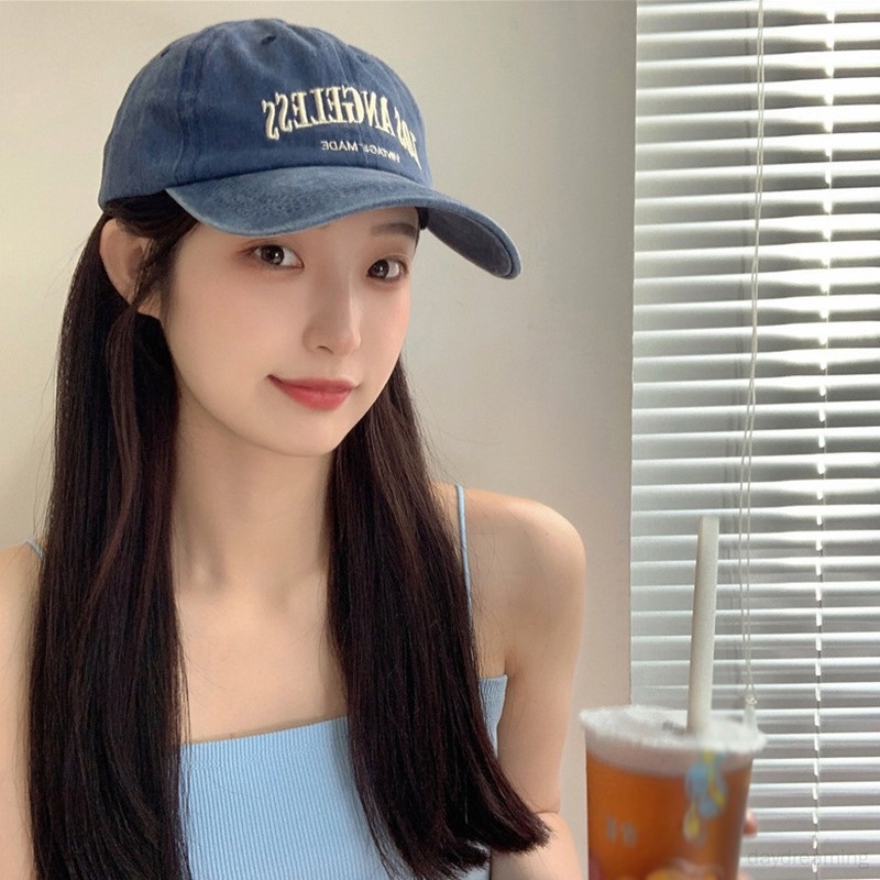 Mũ Denim Thêu Chữ Phong Cách Hàn Quốc