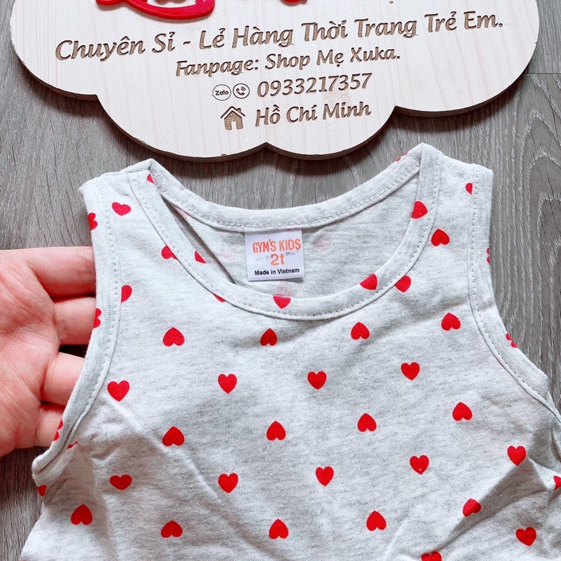 Váy thun hè cotton sát nách VNXK bé gái