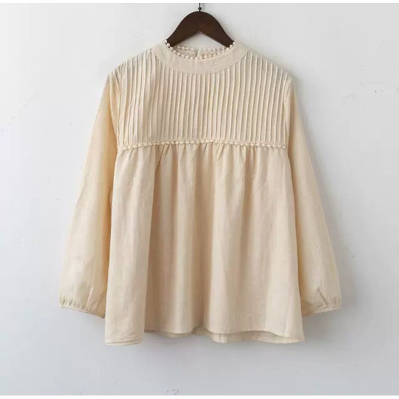 Áo babydoll tay bồng tiểu thư ảnh thật