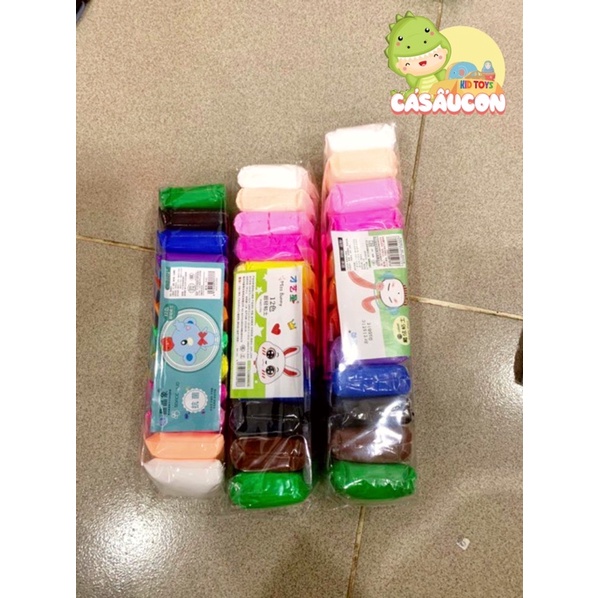 Đất sét tự khô , lốc 12 màu  đất nặn , softclay , butter slime