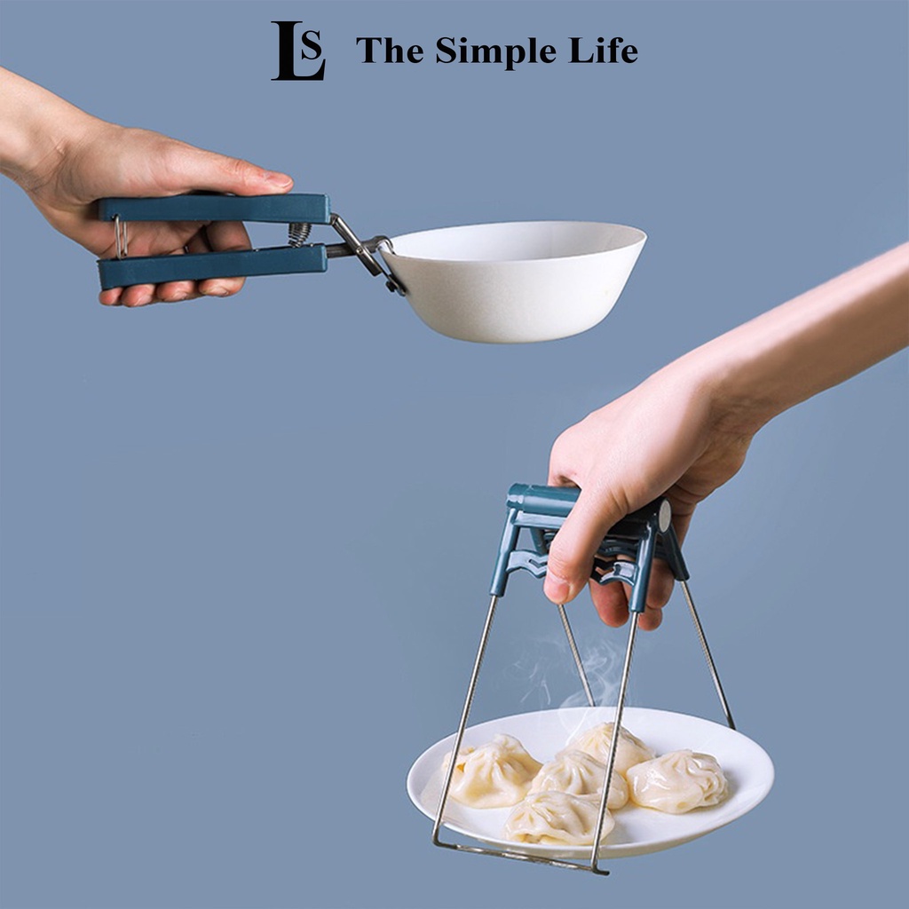 Bộ dụng cụ gắp nóng, găng tay nhấc nồi mỏ vịt, miếng rửa bát đĩa silicon, kẹp gắp inox có lò xo 6 chi tiết [CHÍNH HÃNG]