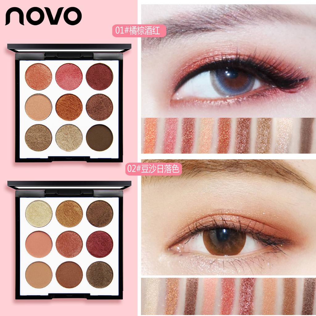 Phấn mắt nữ 😘FREESHIP😘Phấn mắt NOVO SMOOTH EYESHADOW PALETTE - 9 ô màu