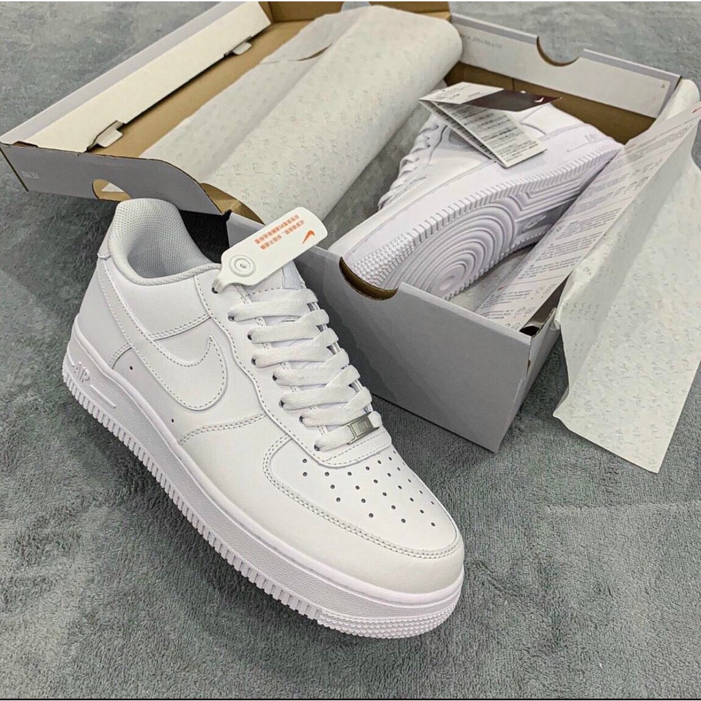 Giày AF1 trắng, Giày Sneaker Air Force 1 full white dễ phối đồ cho cả nam và nữ cực hot 2022 Full Box + Bill