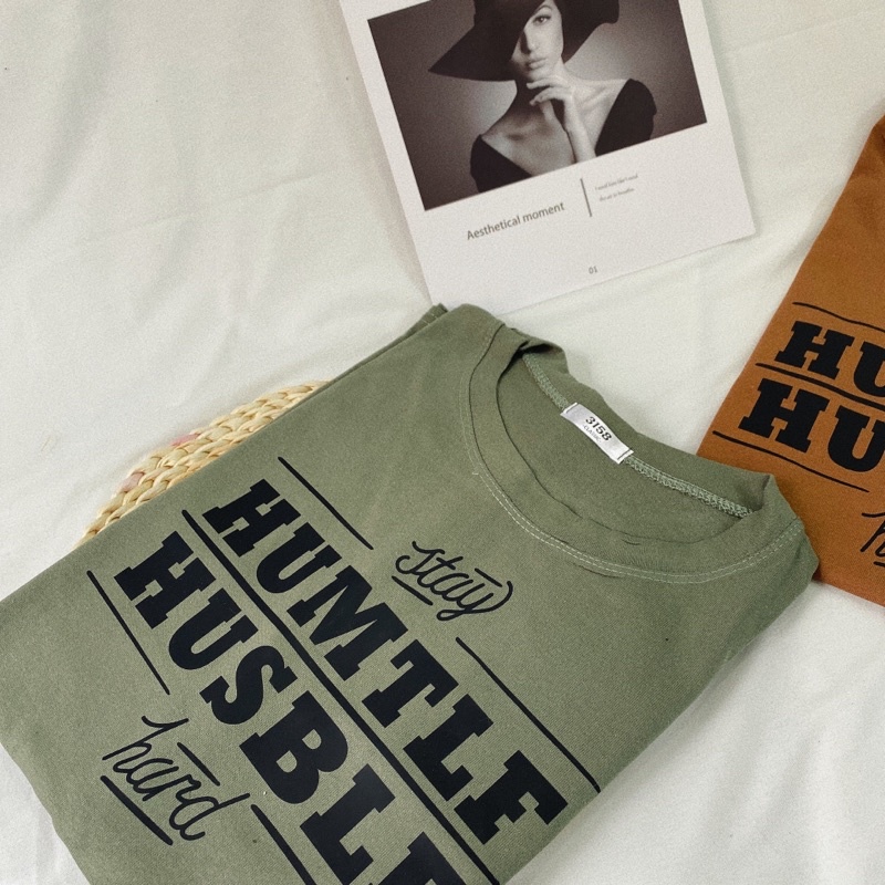 Áo phông 3158, áo thun studio1996 form rộng chất cotton in hình HUM