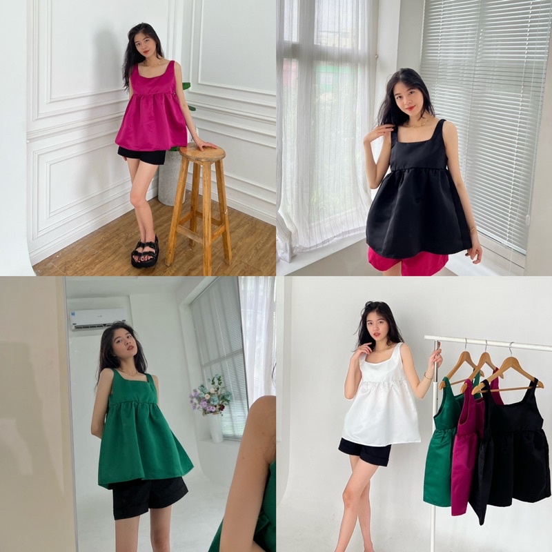 Áo tacta cổ U không tay nữ xinh đẹp