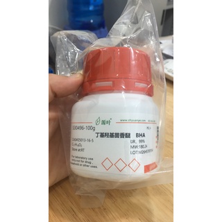 Hóa chất butylated hydroxyanisole bha cas 25013-16-5 chất chống oxy hóa. chai 100g