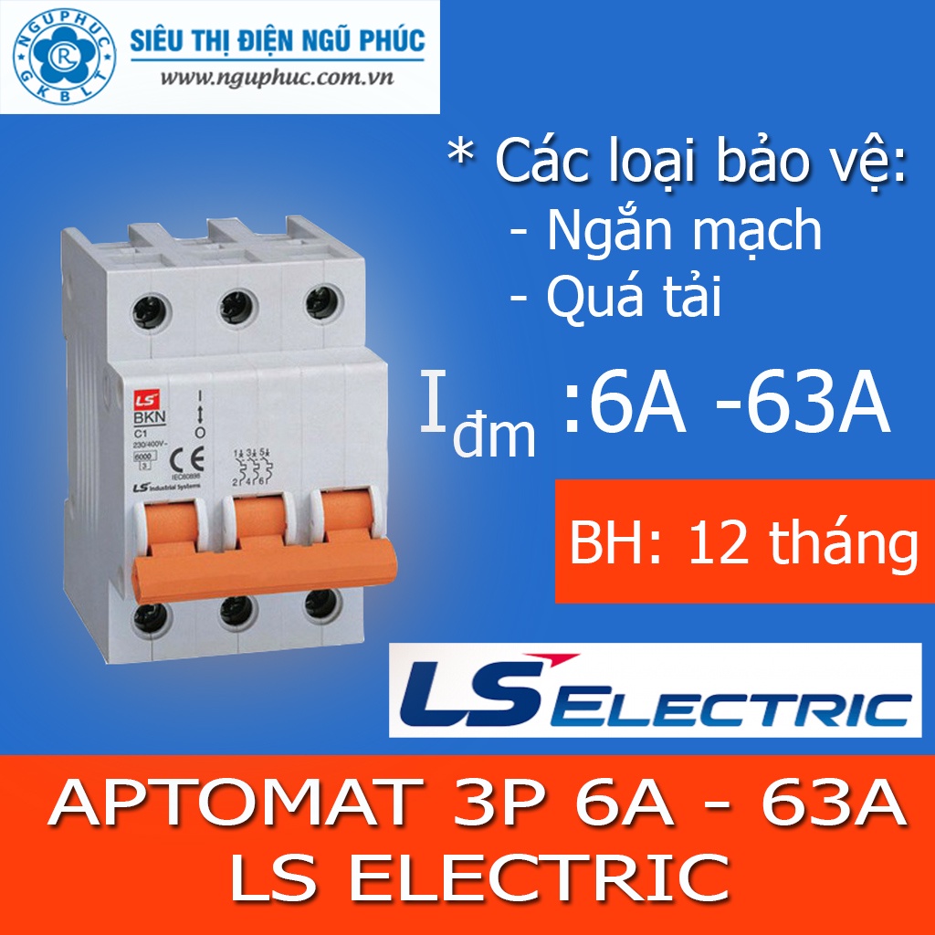 Aptomat MCB BKJ63N/LA63N 3P 16A LS