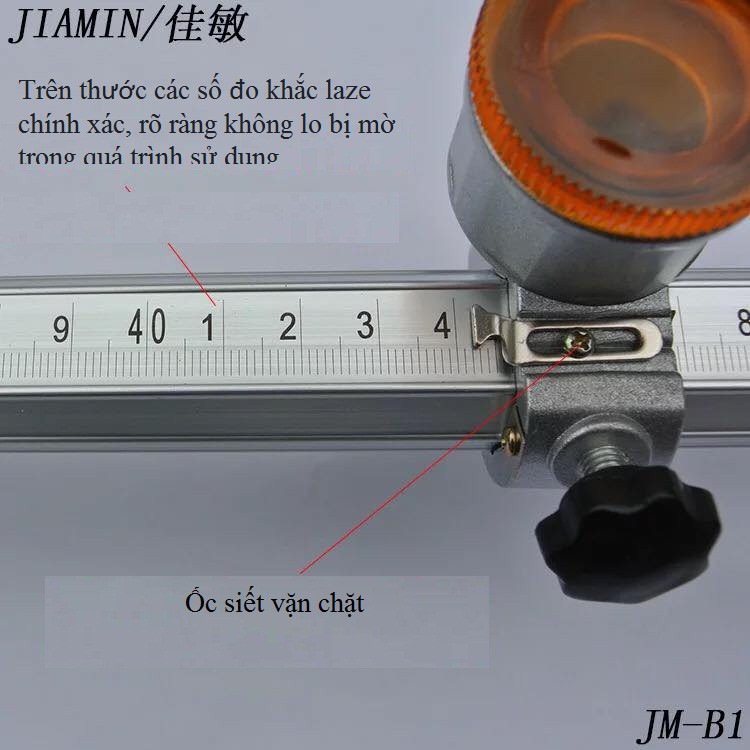 Thước cắt kính chữ T JIAMIN dài 0.9m, Dao cắt kính chữ T dài 90cm