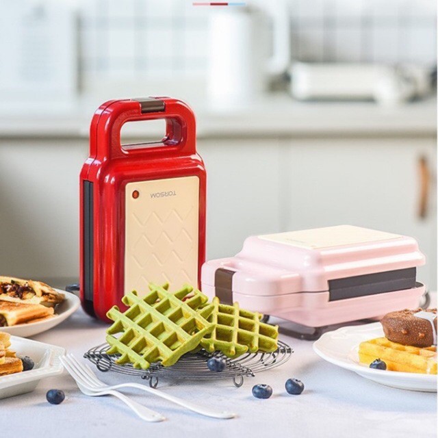 TORSOM Máy làm bánh sandwich waffle 2in1, chế biến đồ ăn nhanh cao cấp