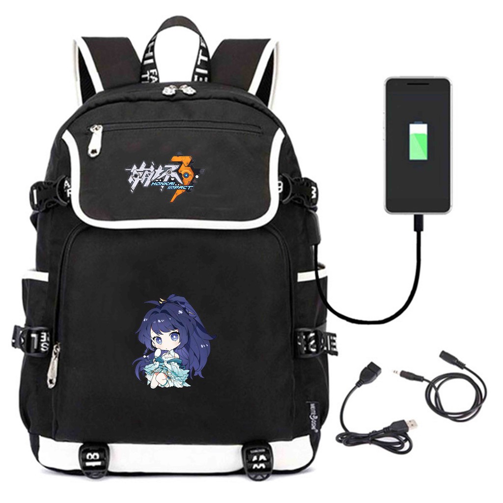 Balo nắp ngang in hình HONKAI IMPACT ver LỄ HỘI game mẫu mới thiết kế thông minh đi học cho nam nữ