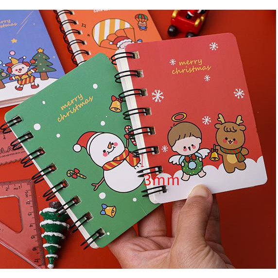 Sổ lò xo mini hình giáng sinh Xmas cực cute - quà tặng học sinh ngày lễ ý nghĩa, giá rẻ