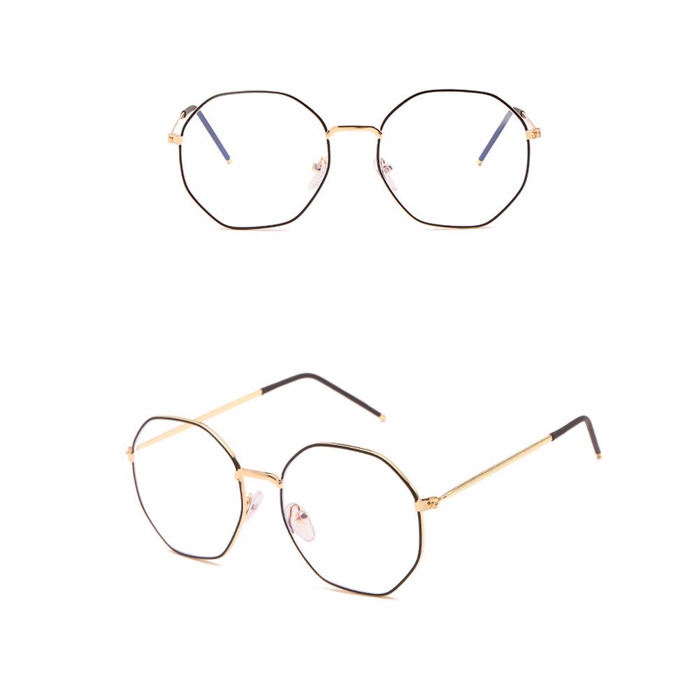 Mắt kính gọng lục giác siêu nhẹ bảo vệ mắt chống ánh sáng xanh phong cách Hàn Quốc thời trang cho nam và nữ