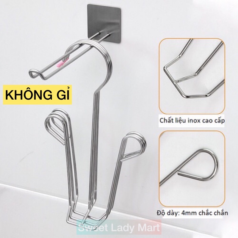 Móc Treo Phơi Giày Dép Inox 304 Không Gỉ Dày Dặn Cứng Cáp
