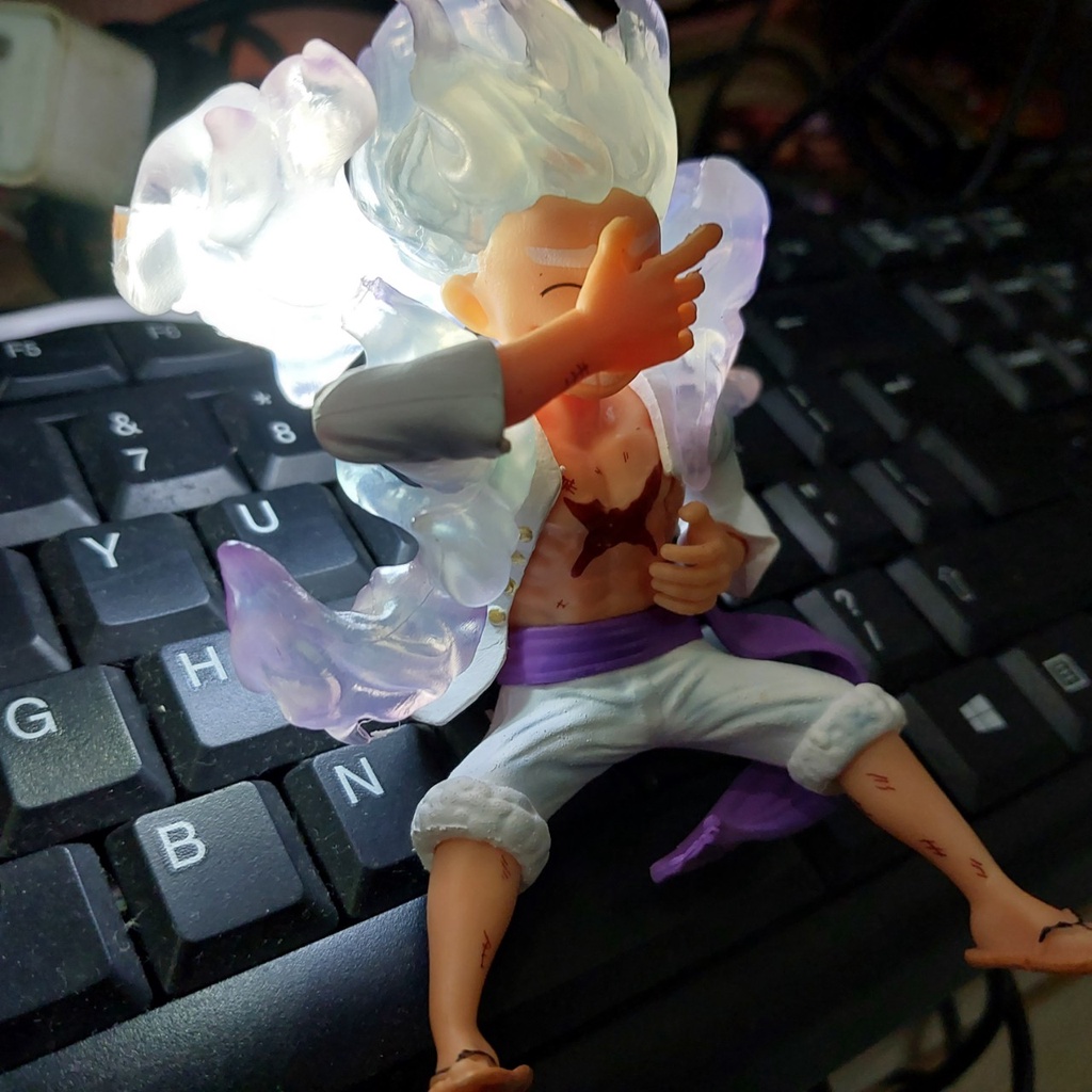 Mô hình mod led chibi Luffy Gear 5 hiệu ứng đám mây Anime One Piece nguồn USB 2039 1659 4