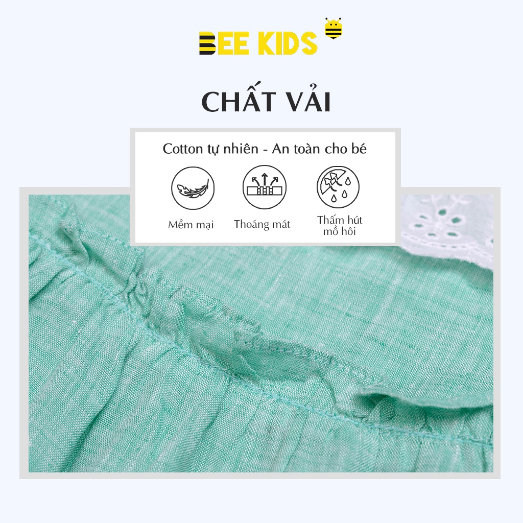 Váy Bé Gái Mùa Hè Dáng Xòe Cổ Bèo, Chất Cotton Thô Mềm Mịn BeeKids (2-10 Tuổi ) 7DC01653LT