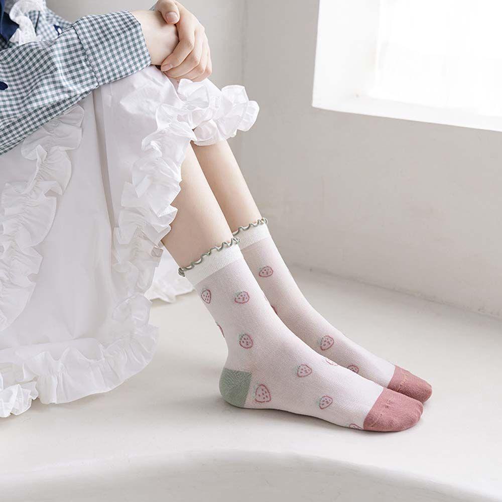 Mocho Vớ Lụa Thủy Tinh Siêu Mỏng Mới Lạ Phong Cách Harajuku Hàn Quốc Dễ Thương