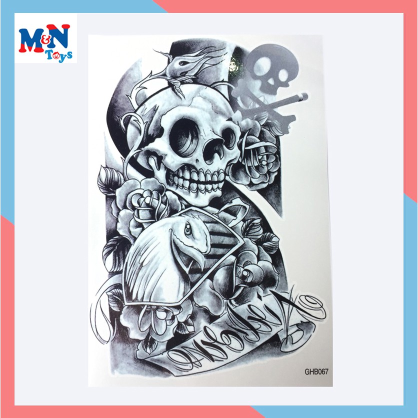 hình xăm tattoo Halloween kích thước 20cm x 14cm