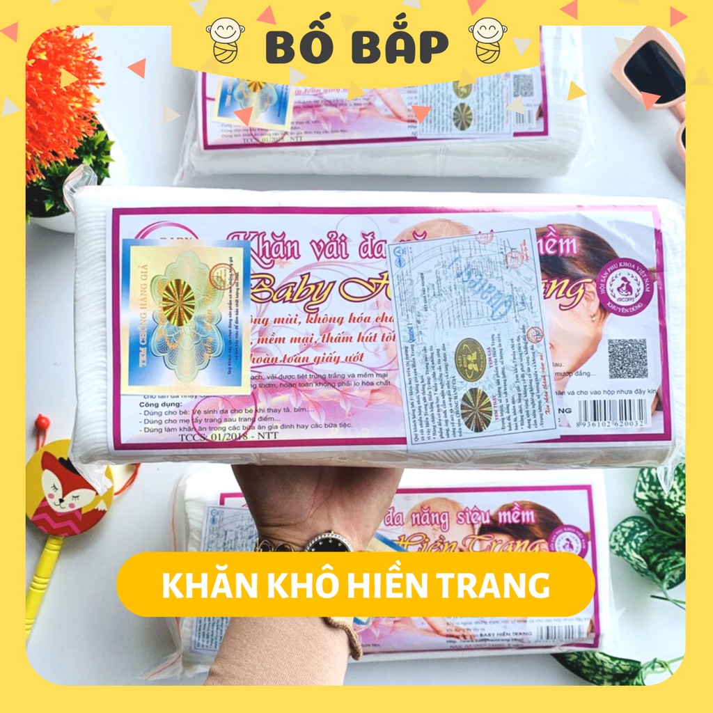 Khăn Khô Đa Năng Baby Hiền Trang - Khăn Vải, Giấy Khô Vệ Sinh Cho Bé 200g - Bố Bắp Store