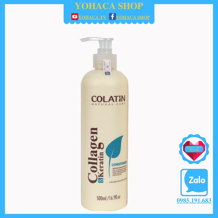 Dầu gội đầu, Dầu xả mền mượt Collatin collagen keratin 500ml