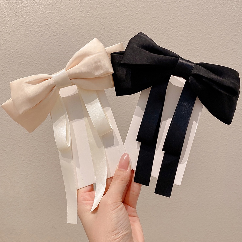 Kẹp Tóc Nơ Vải Satin Chất Lượng Cao Phong Cách Hàn Quốc