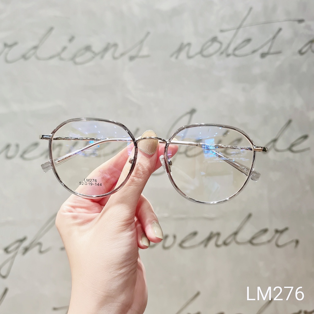 Gọng kính kim loại tròn nam nữ LILYEYEWEAR cứng cáp chắc chắn kiểu dáng thời thượng dễ đeo LM276