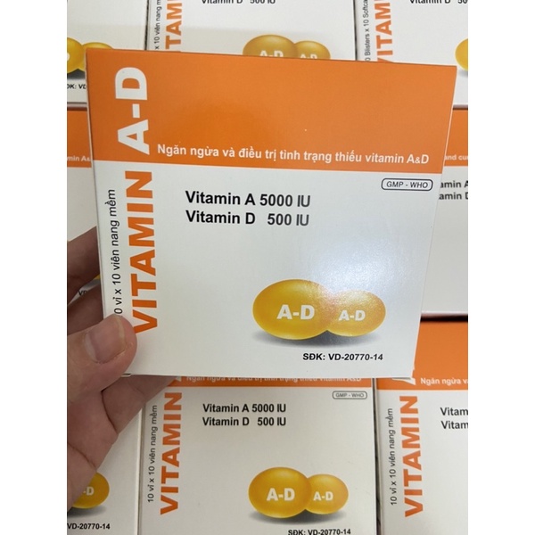 Viên uống Vitamin AD giảm khô mỏi mắt hộp 100v