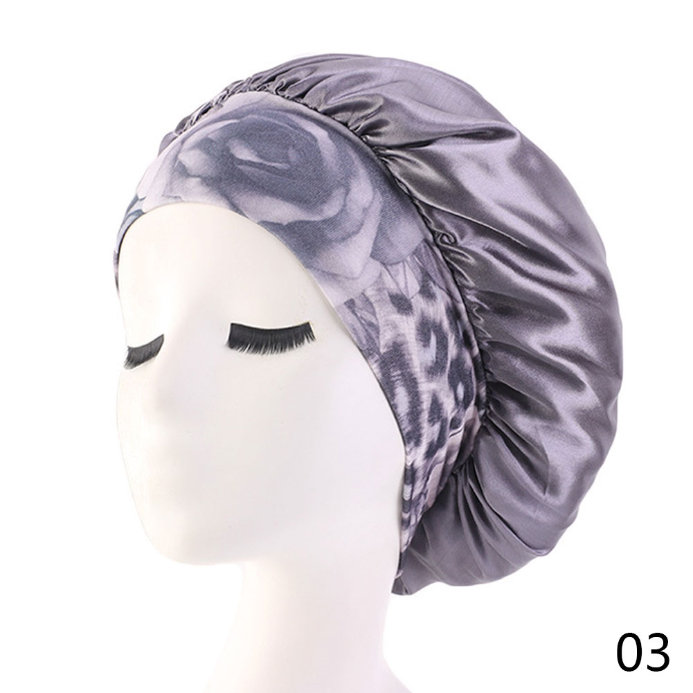 LF 1 CÁI Khăn trùm đầu Satin Khăn trùm tóc Mũ đàn hồi ban đêm Mũ ngủ Chăm sóc tóc Beauty Bonnet Cover Springy Band