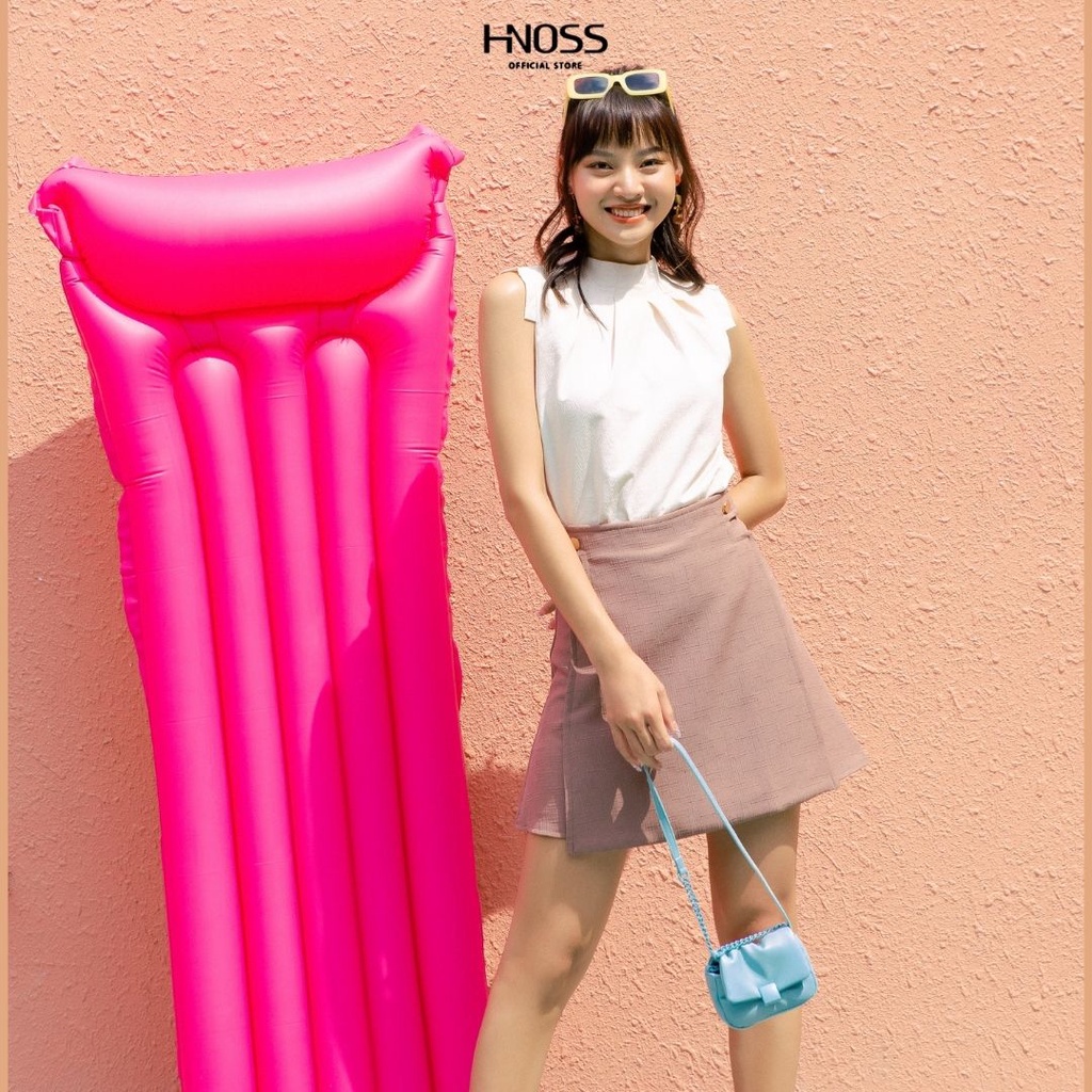 Áo kiểu nữ thời trang HNOSS xếp cổ HNAKI048