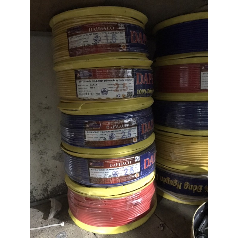 Dây điện đơn daphaco 2.5 cuộn 100m