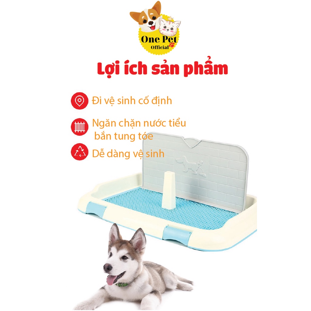 Khay vệ sinh cho Chó có tường và cột phù hợp mọi dòng Chó Corgi, Poodle, Pom... - One Pet Shop