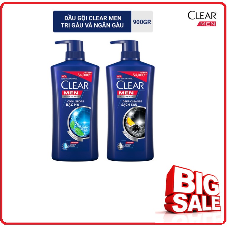 Dầu Gội CLEAR MEN Chai 900g