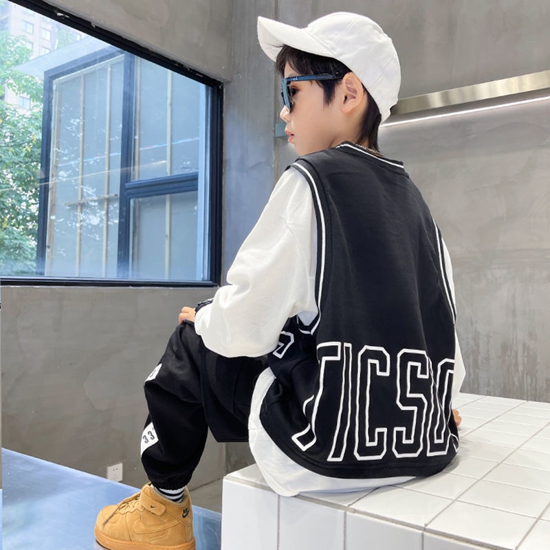 Áo thun Cotton dáng rộng giả hai lớp thời trang cho bé