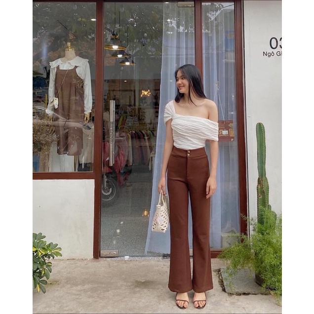 Quần vải ống loe 2 cúc G22 có BIGSIZE thời trang dễ phối đồ chất liệu đẹp - GEM Fashion