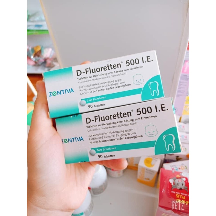 Viên uống Vitamin D-Flouretten 500 I.E của Đức cho bé từ 2 tuần tuổi