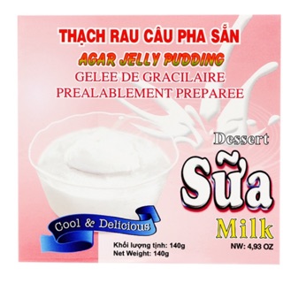 Bột thạch rau câu pha sẵn 3K vị Sữa/ vị dâu/ vị xoài 140g