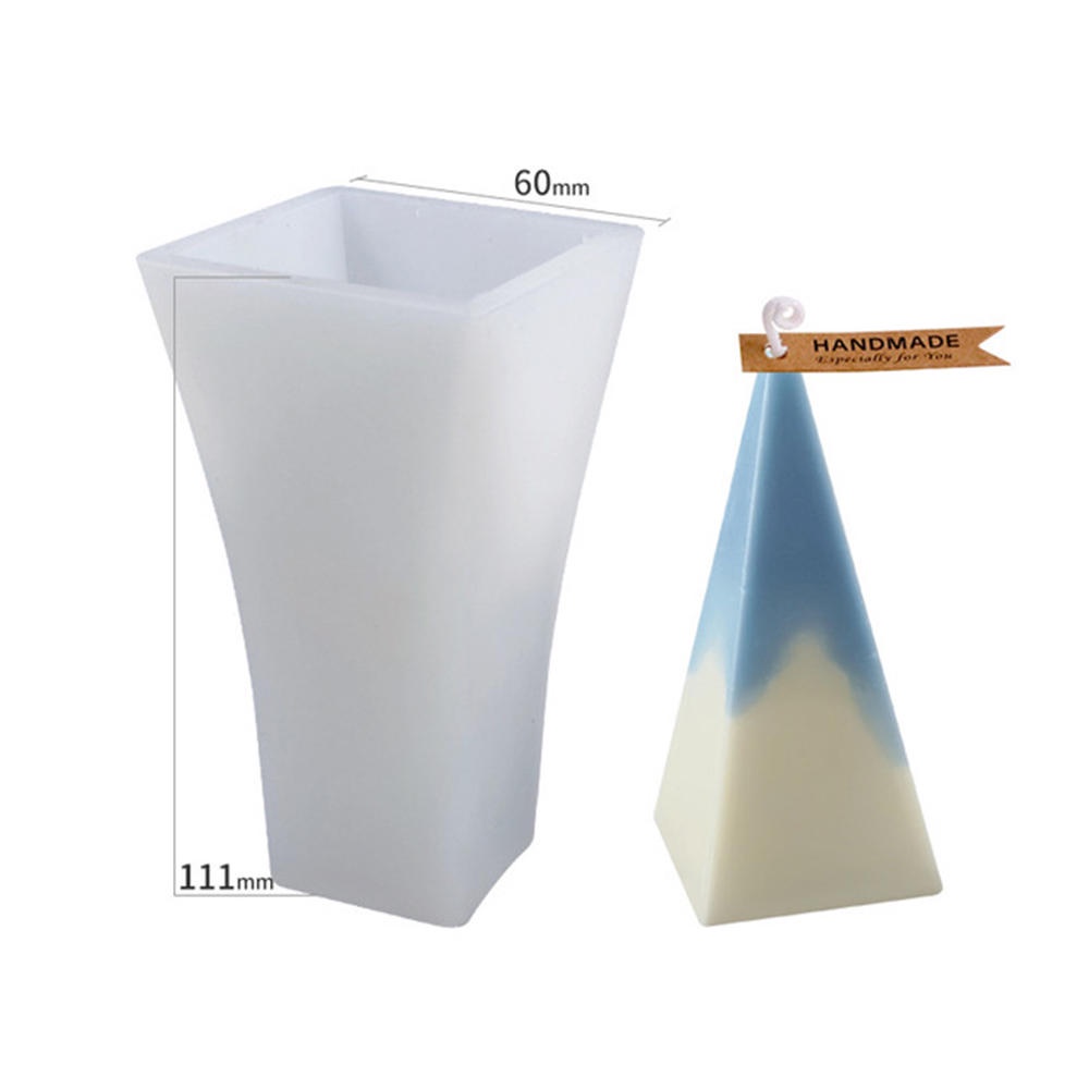 Khuôn Silicon Hình Nón Hình Lục Giác Trong Suốt Linh Hoạt Làm Nến Xi Măng DIY