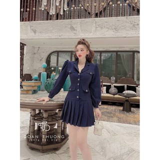 đầm vest xếp ly