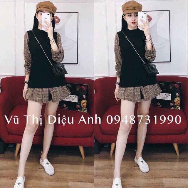 Áo len pha dạ