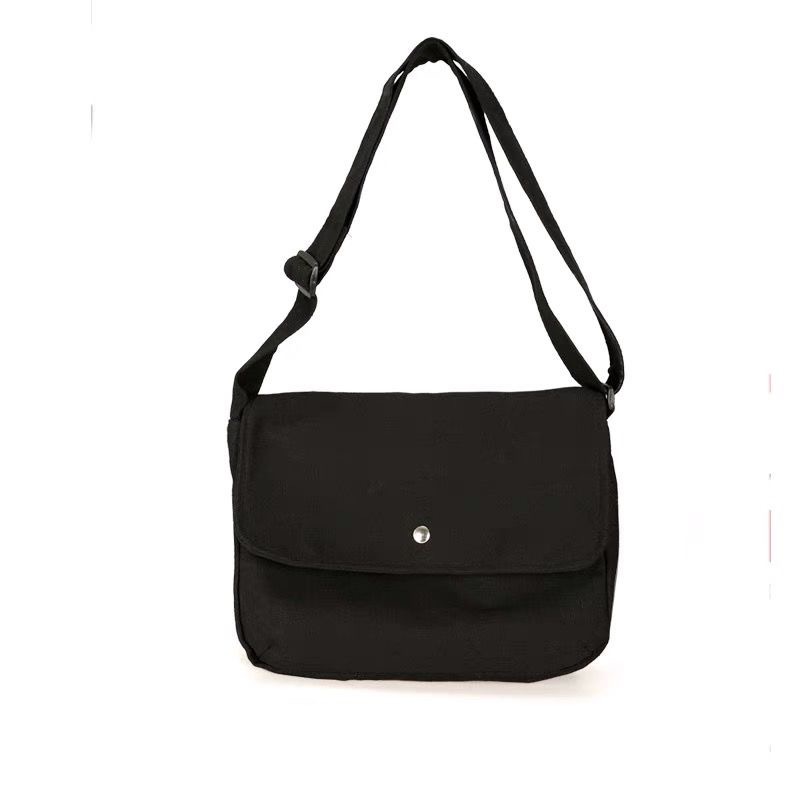 Túi tote vải canvas đeo chéo ulzzang basic trơn nam nữ unisex đi học đi làm thời trang